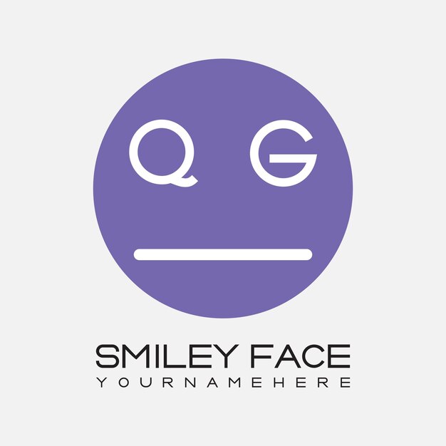 QG initial monogram for Smiley face logo with circle style design
