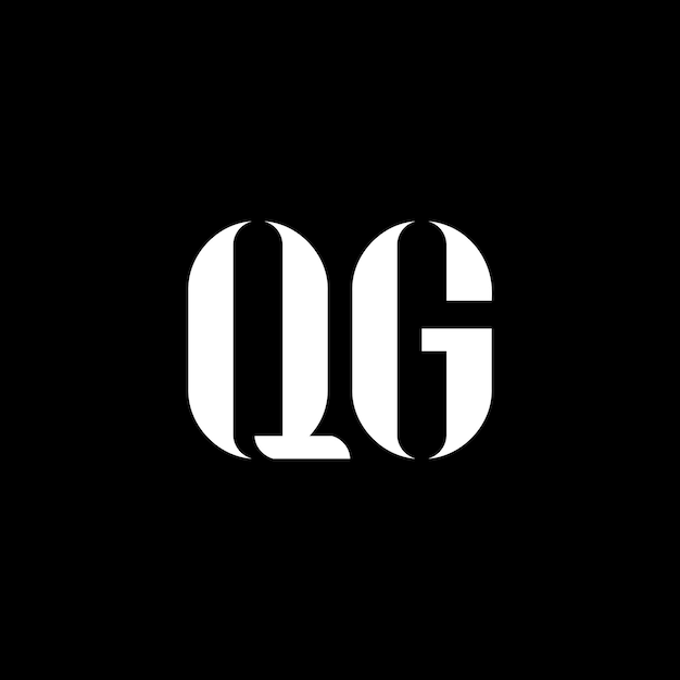 ベクトル qg  qg のロゴデザイン q のイニシアチブ qg  大文字 モノグラム ロゴ 白色 qg ロゴ qg デザイン qg qg