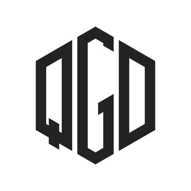 QGD ロゴデザイン イニシャルレター QGD モノグラム ロゴは六角形を使用しています