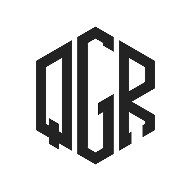 ロゴデザイン: QGR イニシャル・レター QGR モノグラム ロゴは六角形の形を用いる