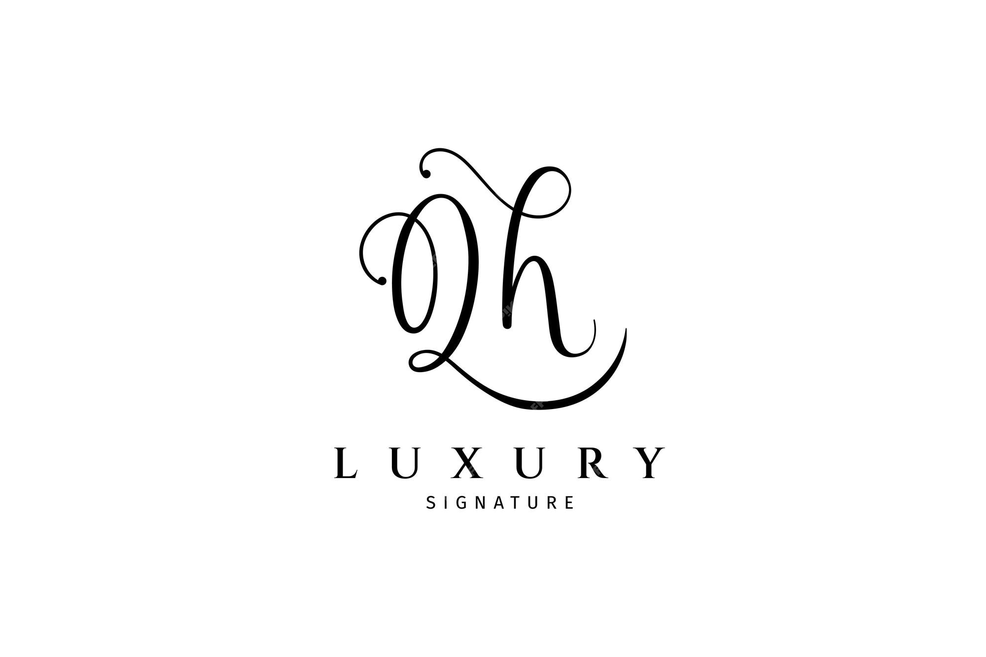 Premium Vector | Qh initial signature logo handwriting logo ...