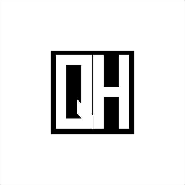 QH モダン・レター・コンビネーション・ロゴ ミニマリスト・デザイン