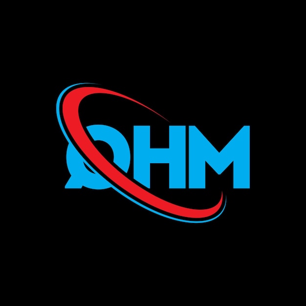 QHTML 로고 QHTML 문자 QHTML 글자 로고 디자인 이니셜 QHM 로고 원과 대문자 모노그램 로고 기술 비즈니스 및 부동산 브랜드를위한 QHTML 타이포그래피