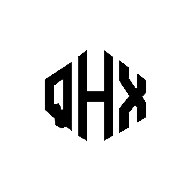 Вектор qhx буквенный дизайн логотипа с многоугольной формой qhx многоугольная и кубическая форма дизайна логотипа qhx шестиугольный векторный шаблон логотипа белые и черные цвета qhx монограмма бизнес и логотип недвижимости