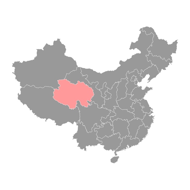 Qinghai province map administrative divisions of China Vector illustration