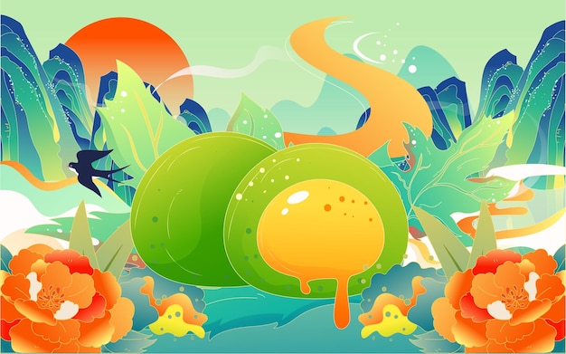 qingming festival national chaoqing youth league food illustration cold food festival spring