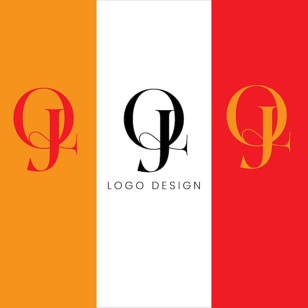 QJ initial letter logo design