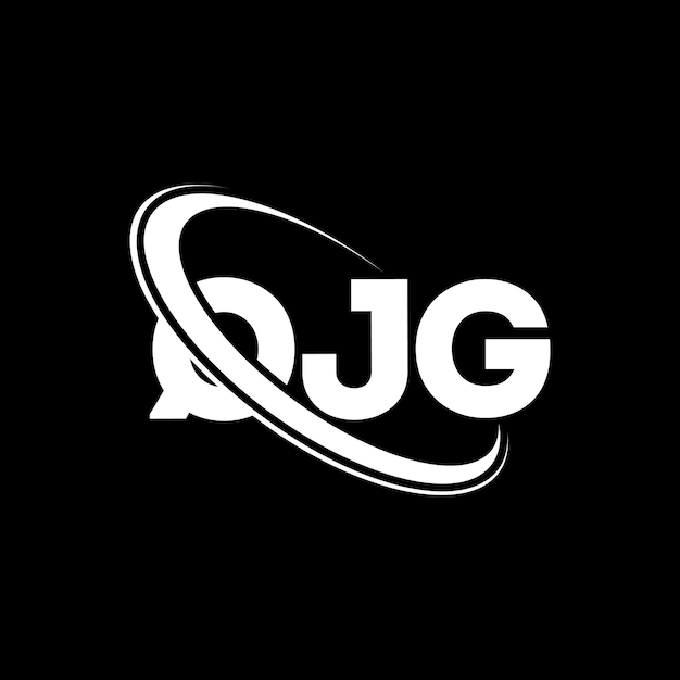 Vettore logo qjg lettera qjg lettere logo design iniziali logo qjg collegato con cerchio e maiuscolo monogramma logo tipografia qjg per il business tecnologico e marchio immobiliare