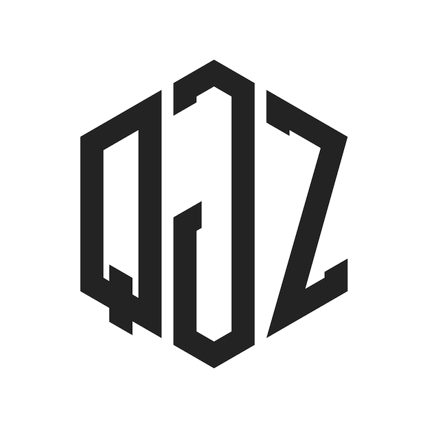 QJZ ロゴデザイン イニシャルレター QJZ モノグラム ロゴは六角形を使用しています