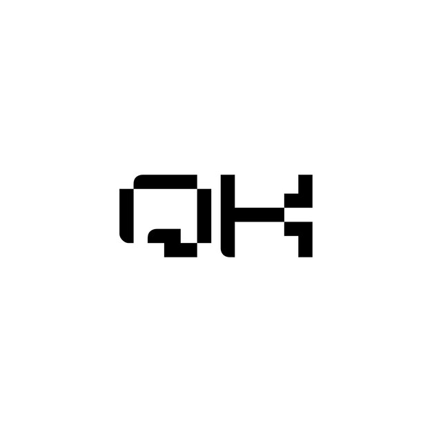 QK モノグラムロゴ デザイン文字 テキスト名 シンボル モノクロロゴタイプ アルファベット文字 シンプルロゴ