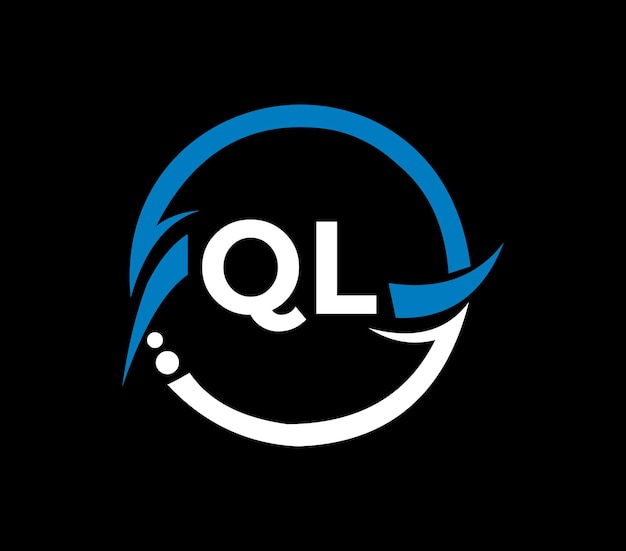 QL letter logo ontwerp met een cirkelvorm QL cirkel en kubusvorm logo ontwerp QL monogram busin