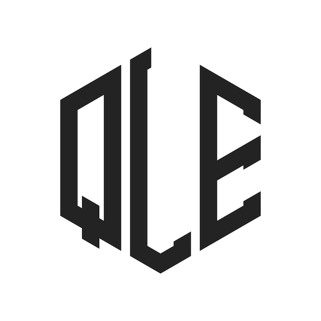 QLEのロゴデザイン: QLEのイニシャルレターQLEのモノグラム6角形の形を用いたロゴ
