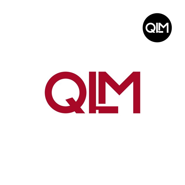 Vettore disegno del monogramma delle lettere del logo qlm