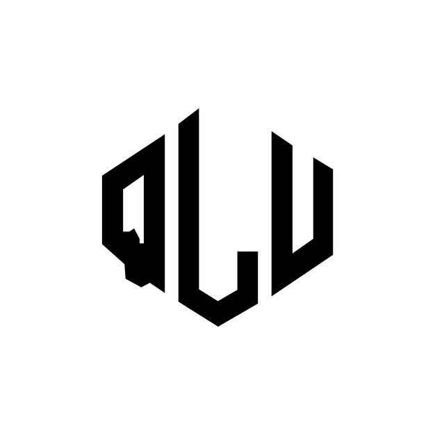 QLU letter logo ontwerp met veelhoek vorm QLU veelhoek en kubus vorm logo ontwerp QLU zeshoek vector logo sjabloon witte en zwarte kleuren QLU monogram bedrijf en vastgoed logo