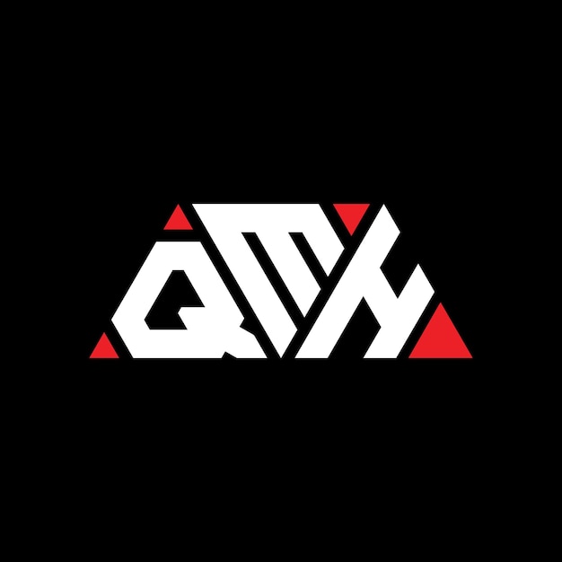 Qmh triangolo lettera logo design con forma di triangolo qmh logo triangolo design monogramma qmh triungolo vettoriale modello di logo con colore rosso qmh logo triangolare semplice elegante e lussuoso logo qmh