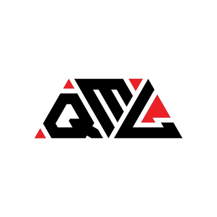 Vector qml triangle letter logo design with triangle shape qml triangle logo design monogram qml triangle vector logo template with red color qml triangular logo simple elegant and luxurious logo qml