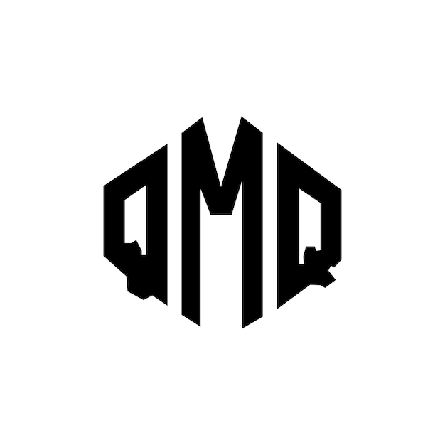 Вектор Дизайн логотипа букв qmq с формой многоугольника qmq многоугольный и кубический дизайн логотипа qmq шестиугольный векторный шаблон логотипа белые и черные цвета qmq монограмма бизнес и логотип недвижимости
