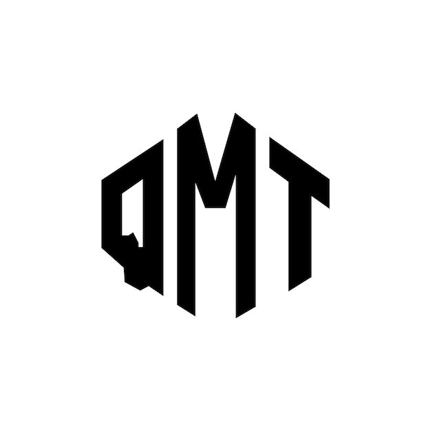 QMT letter logo design with polygon shape QMT polygon and cube shape logo design QMT hexagon vector logo template white and black colors QMT monogram business and real estate logo