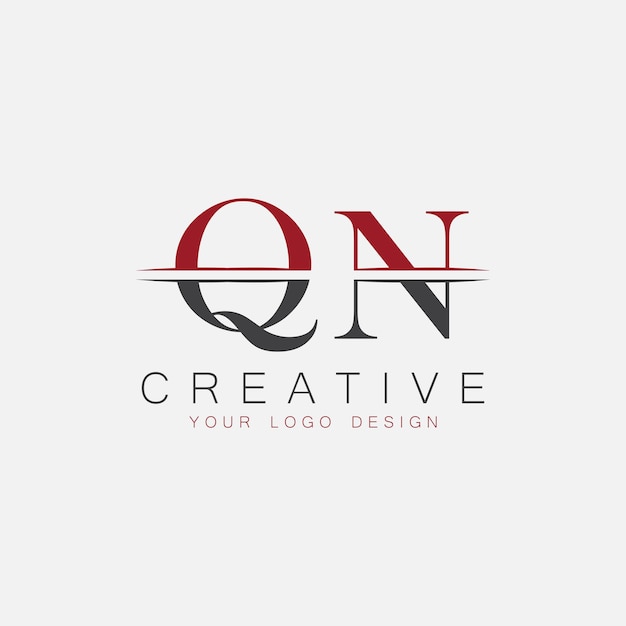 Первоначальная монограмма QN с буквой творческого логотипа