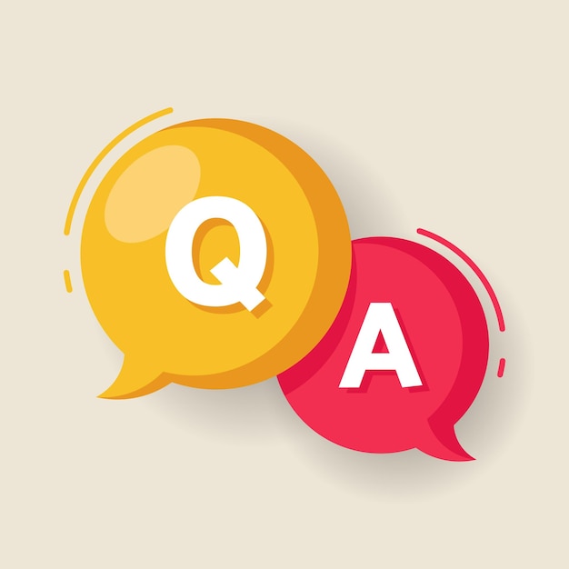 Vector qna chat bubble icon vectorontwerp