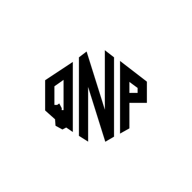 QNPのロゴデザインはポリゴンとキューブの形状で構成されています QNPは6角形のベクトルロゴをデザインしています QNPのモノグラムとビジネスロゴは黒と白です