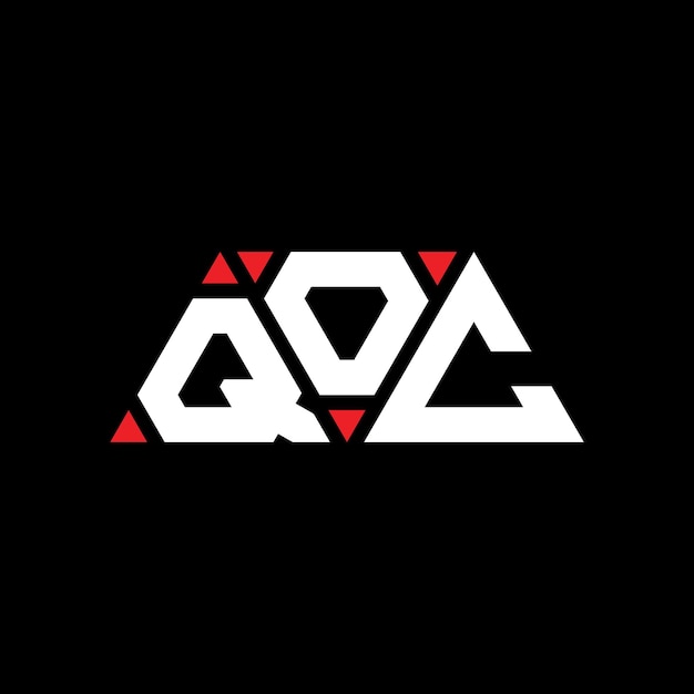 Вектор qoc треугольная буква дизайн логотипа с треугольной формой qoc триугольная конструкция логотипа монограмма qoc трехугольный вектор логотипа шаблон с красным цветом qoc трекутный логотип простой элегантный и роскошный логотип qoc