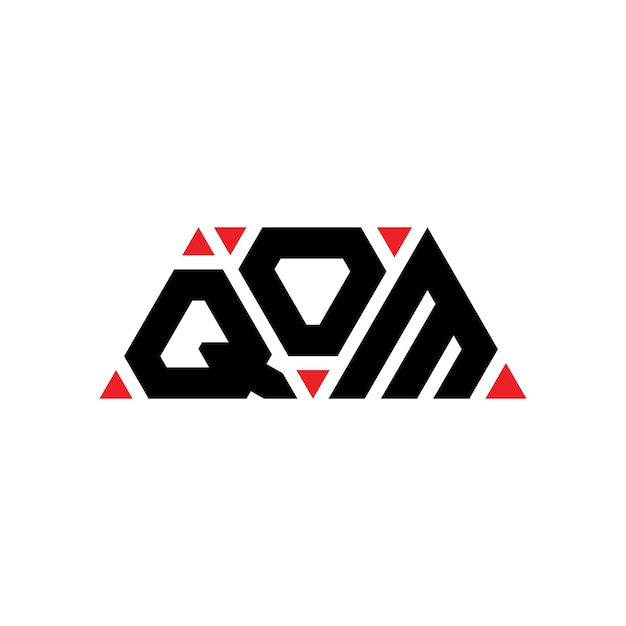 Vettore qom triangolo lettera logo design con forma di triangolo qom logo triangolo design monogramma qom modello di logo vettoriale triangolo con colore rosso qom marchio triangolare semplice elegante e lussuoso logo qom