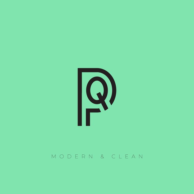 Vector qp or pq logo icon simple and clean