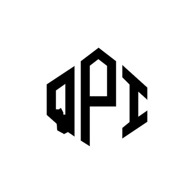 다각형 모양의 QPI 글자 로고 디자인 QPI 다각형 및 큐브 모양 로고 설계 QPI 육각형 터 로고 템플릿 색과 검은색 QPI 모노그램 비즈니스 및 부동산 로고