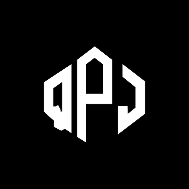 ベクトル qpjのロゴデザインはポリゴンとキューブの形状で構成されています qpjは6角形のベクトルロゴです 黒と白の色で構成されています qpjのモノグラム ビジネスおよび不動産のロゴです