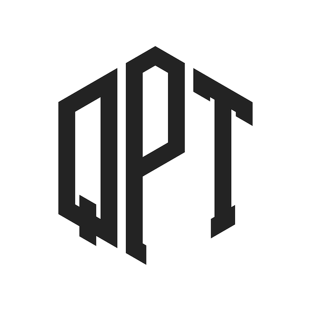 Дизайн логотипа QPT Первоначальная буква QPT Монограмма Логотип с использованием шестиугольной формы