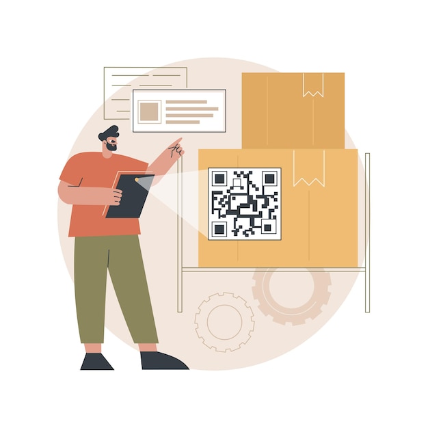 Qr code abstract concept illustration.