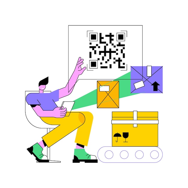 Вектор Абстрактная векторная иллюстрация qr-кода