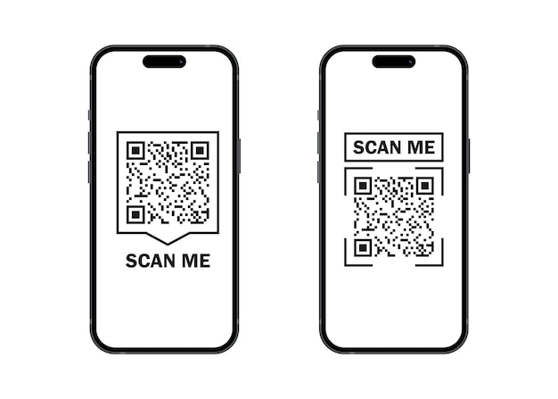 Vettore codice qr sullo schermo di apple iphone 15 codice qr per il pagamento dell'app mobile e il telefono scansiona l'icona del codice qr