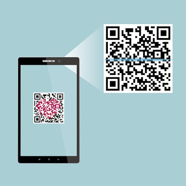 QR code concept design, mobile payment concept.