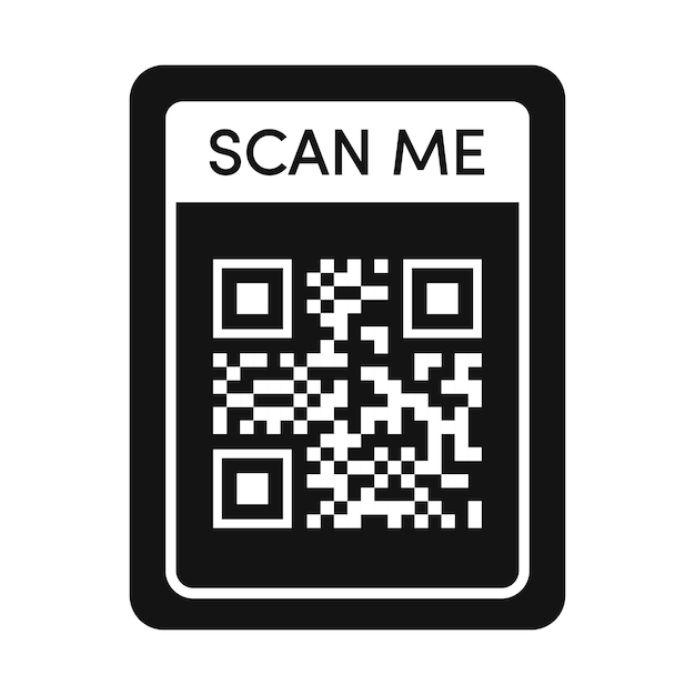 qr code frame black color scan me tag