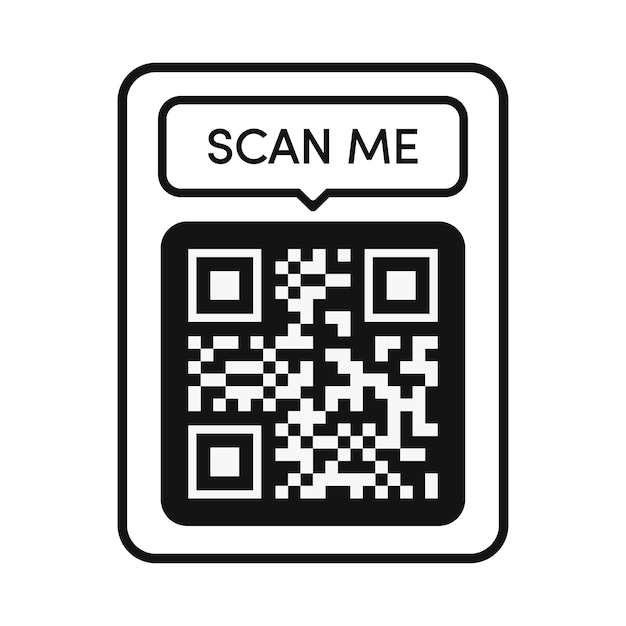 Qr code frame zwarte kleur Scan me tag