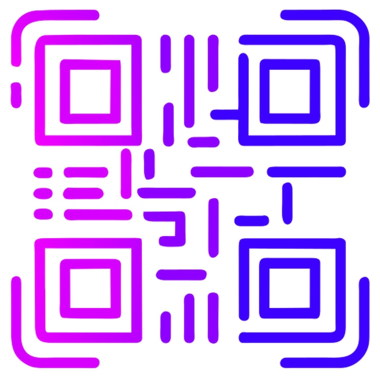 Vector qr code icon outline gradient