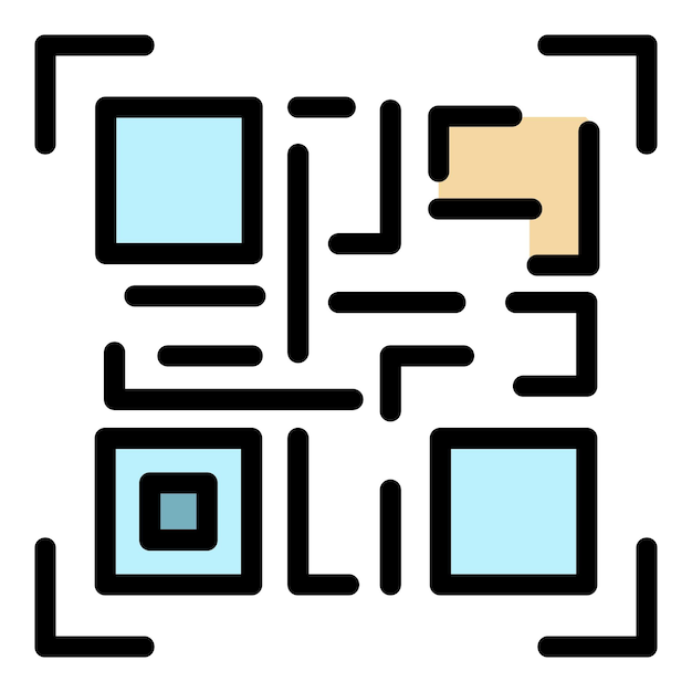 Значок QR-кода. Контур значка вектора qr-кода. Плоский изолированный цвет.