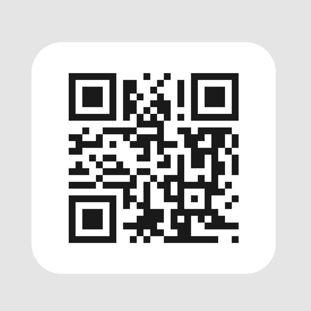 QR コード アイコン印刷情報を読み取るための QR コード記号ベクトル イラスト