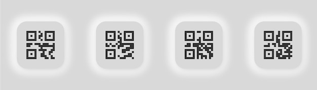 QR コード アイコン セット スキャンミー イラスト シンボル モバイル ステッカー ベクトル
