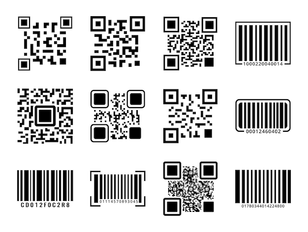 Qr code icon set vector illustratie qr code iconen