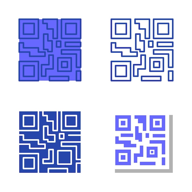 Qr code icon set