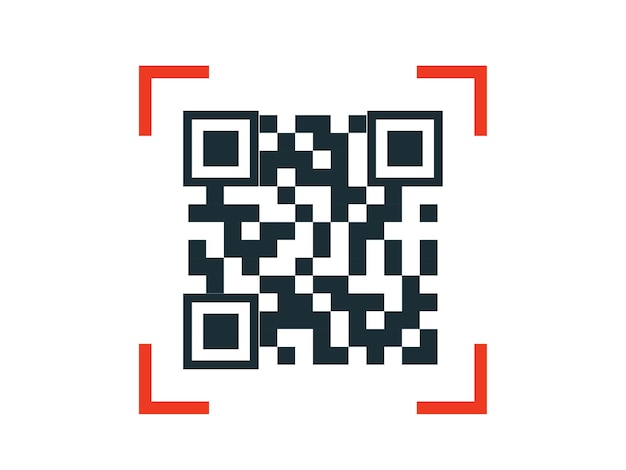 Значок QR-кода для смартфона, Приложения. Символ сканирования зашифрованной информации. Вектор