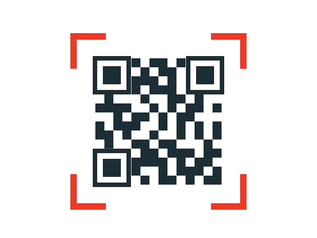 Qr code icon for smartphone, apps. the symbol for scanning encrypted information.
vector