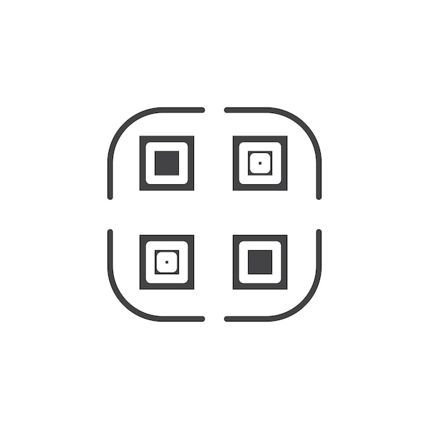 Qr-code icoon Symbolenmerk in gevulde stijl