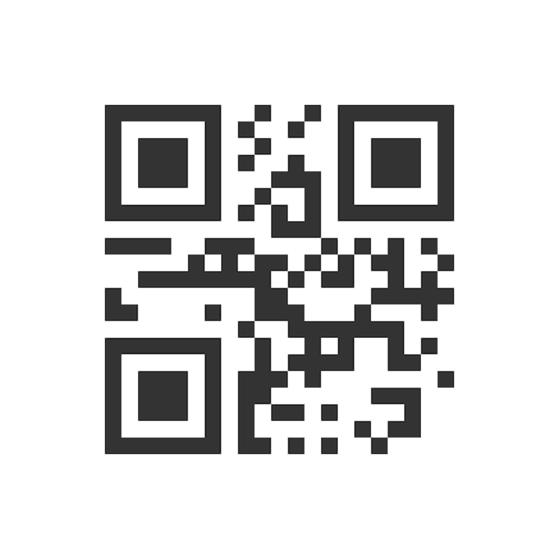 QR-code icoon Vorm van quick responce matrix barcode Mobiele telefoon camera leesbaar digitaal label