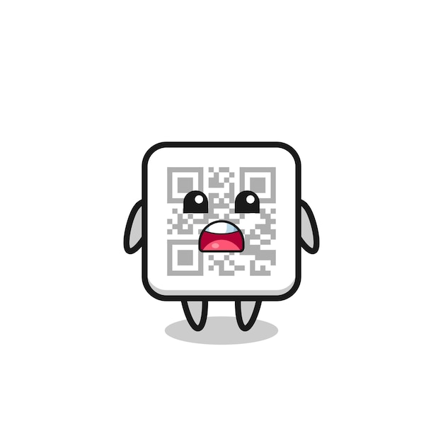 ごめんなさいと謝る表情のQrコードイラスト