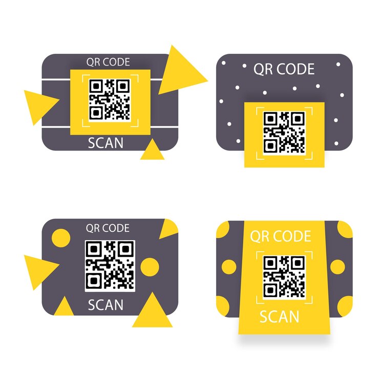 Vector qr code label set