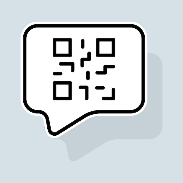 Qr code line icon Sticker product labeling scan with smartphone scan me icon laptop scanner scan buy purchase shopping Technology concept Vector sticker line icon on white background